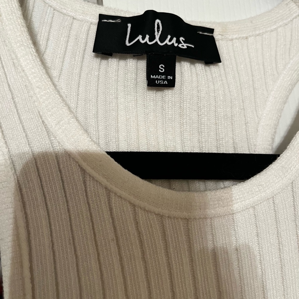 Lulu's Ivory Ribbed Knit Tank - Picture 2 of 3